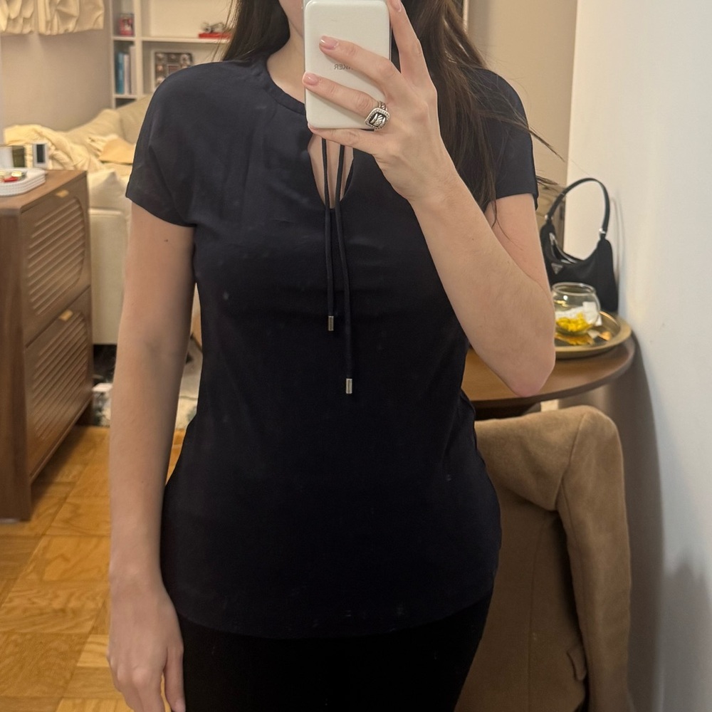 Hugo Boss Women’s Dark Blue Short-Sleeve Blouse